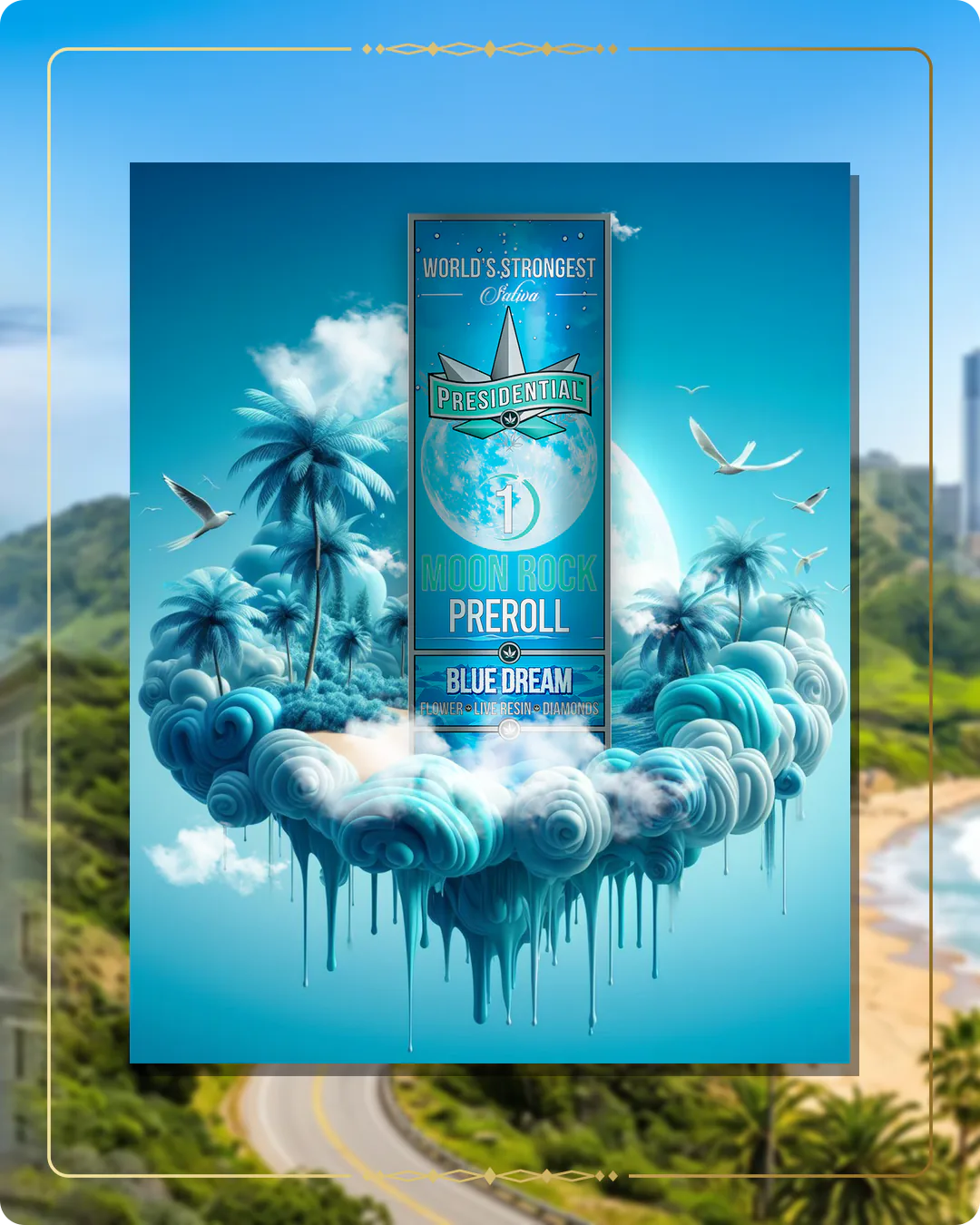 Blue Dream Presidential pre-roll variant 2 for the California pre-rolls page