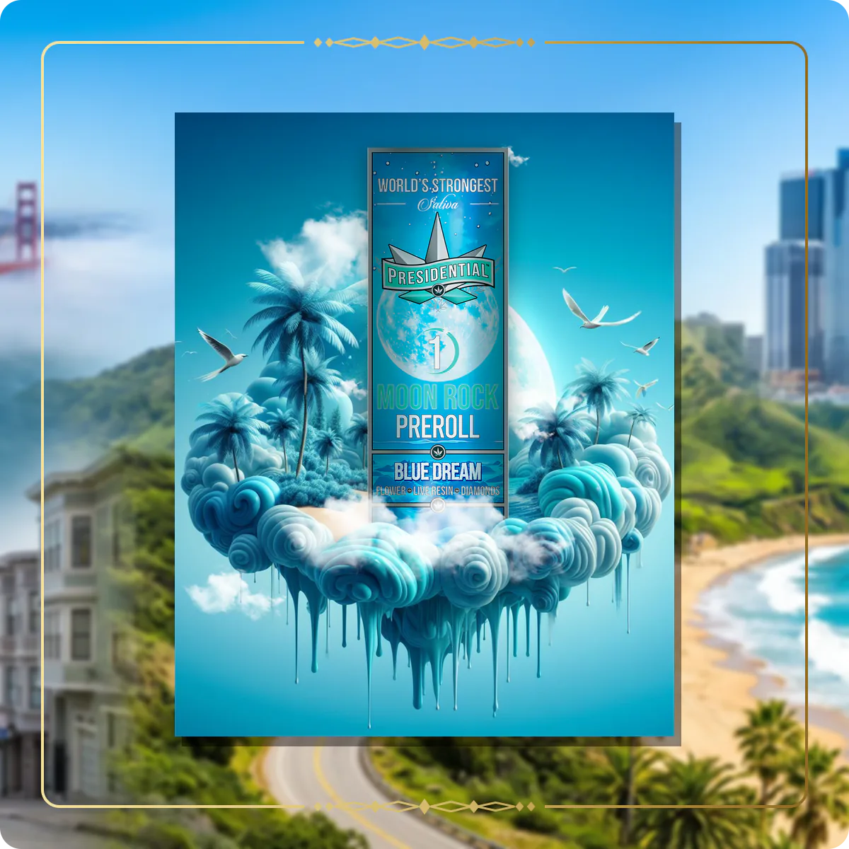 Blue Dream Presidential pre-roll variant 2 for the California retailers page