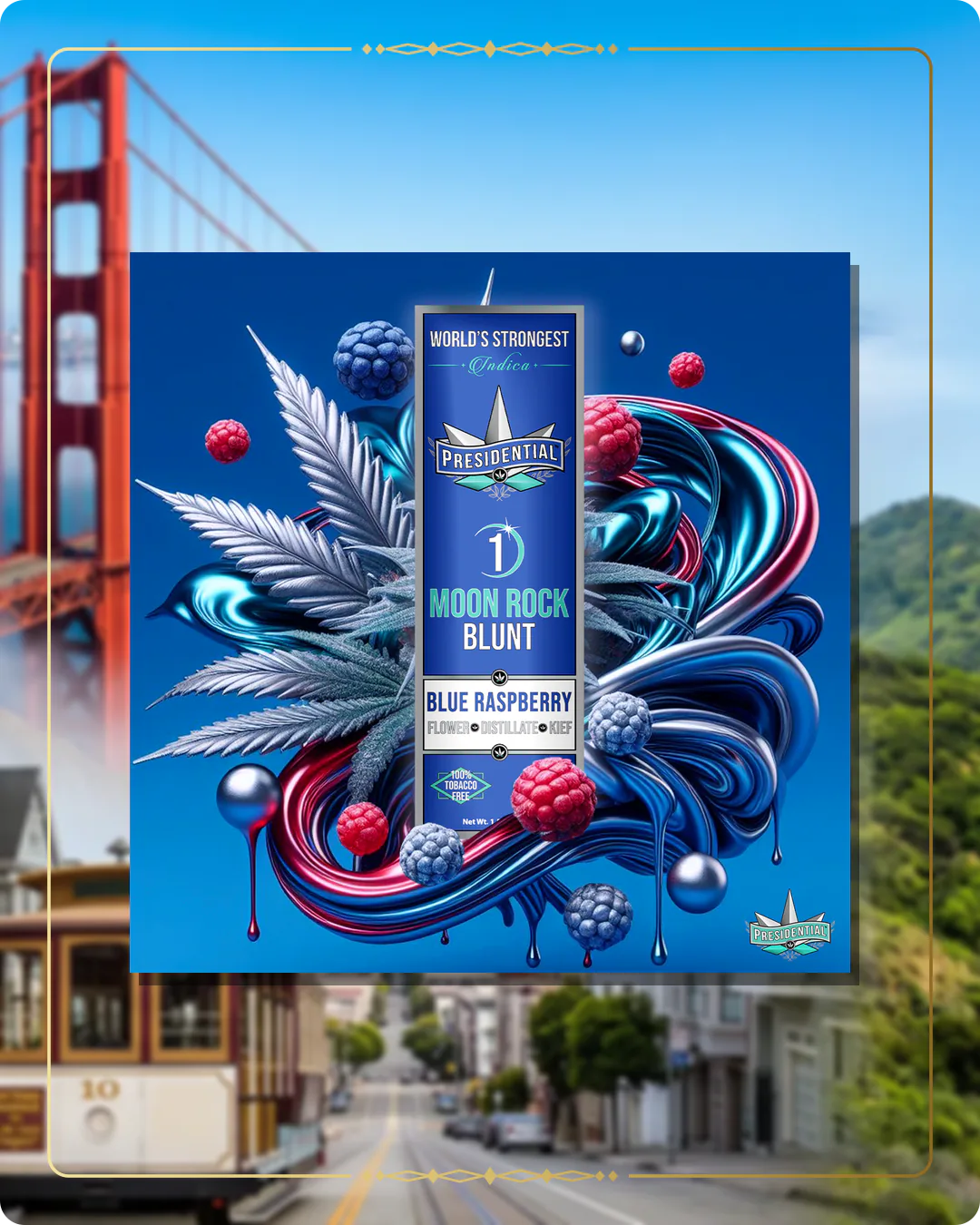 Blue Raspberry Presidential blunt for the California Silver page