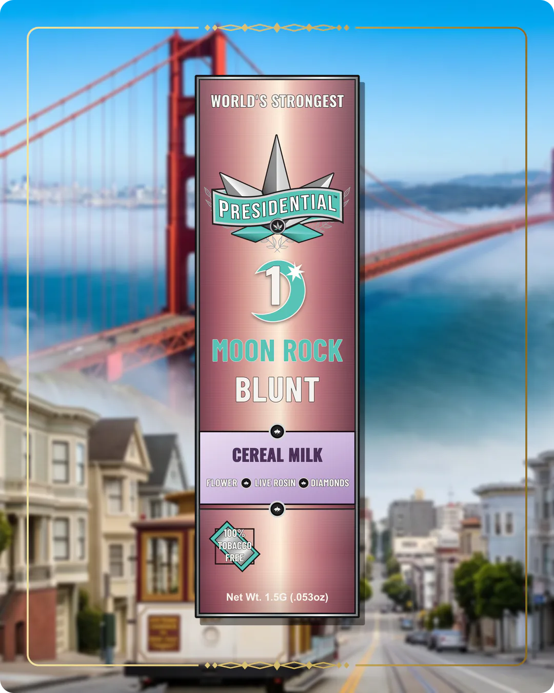 Cereal Milk Presidential Rose Gold Moon Rock Blunt for the California Rose Gold page