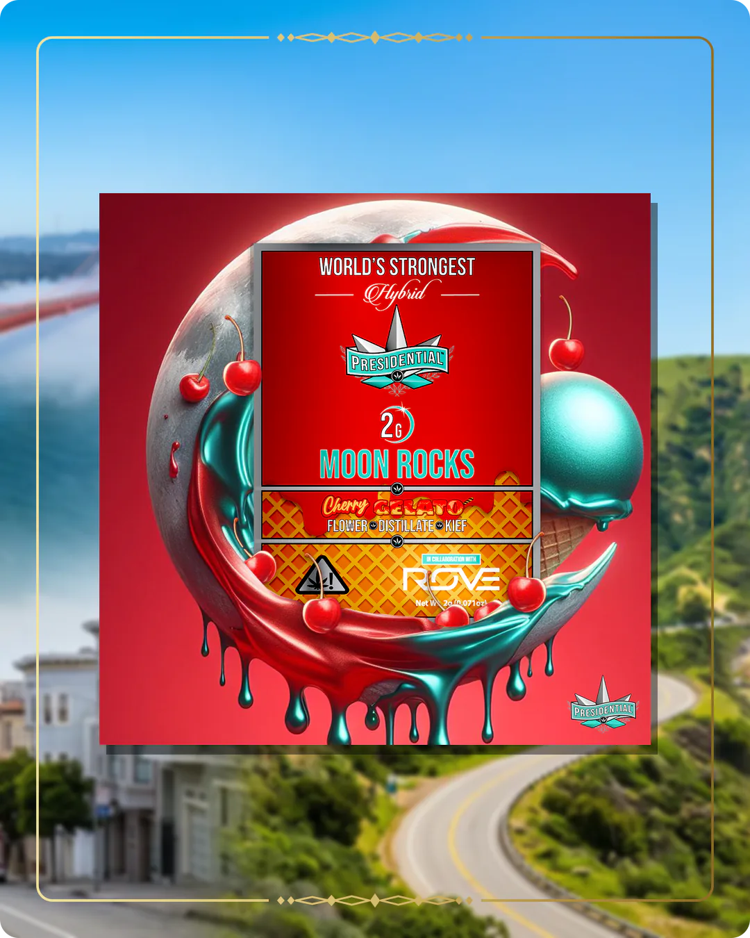 Cherry Gelato Presidential Moon Rock variant 3 for the California Moon Rocks page