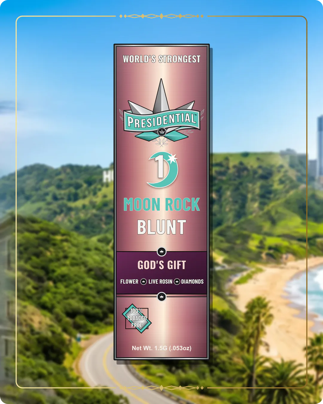 God's Gift Presidential Rose Gold Moon Rock Blunt for the California Rose Gold page