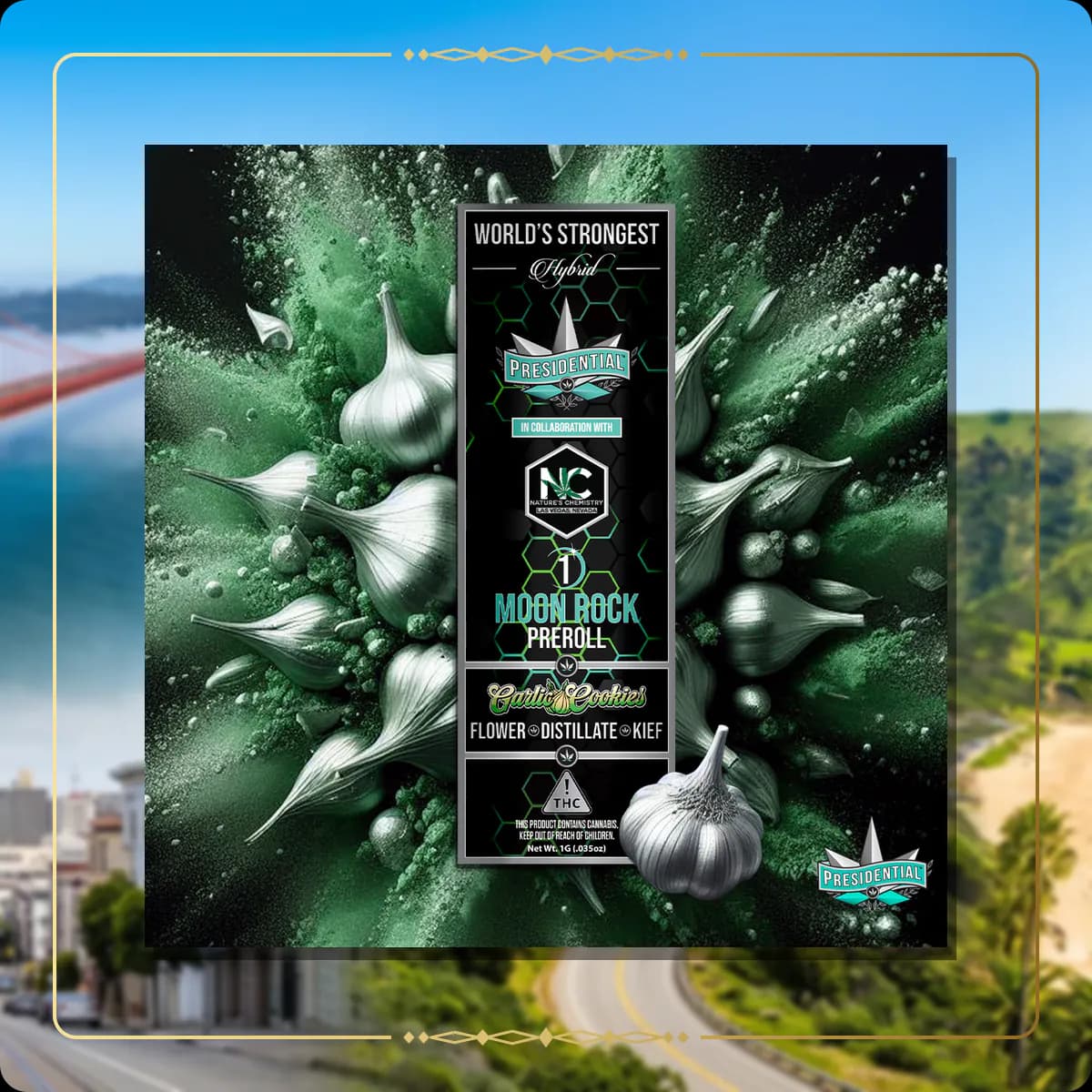 Garlic Cookies Presidential pre-roll variant 2 for the California home collection
