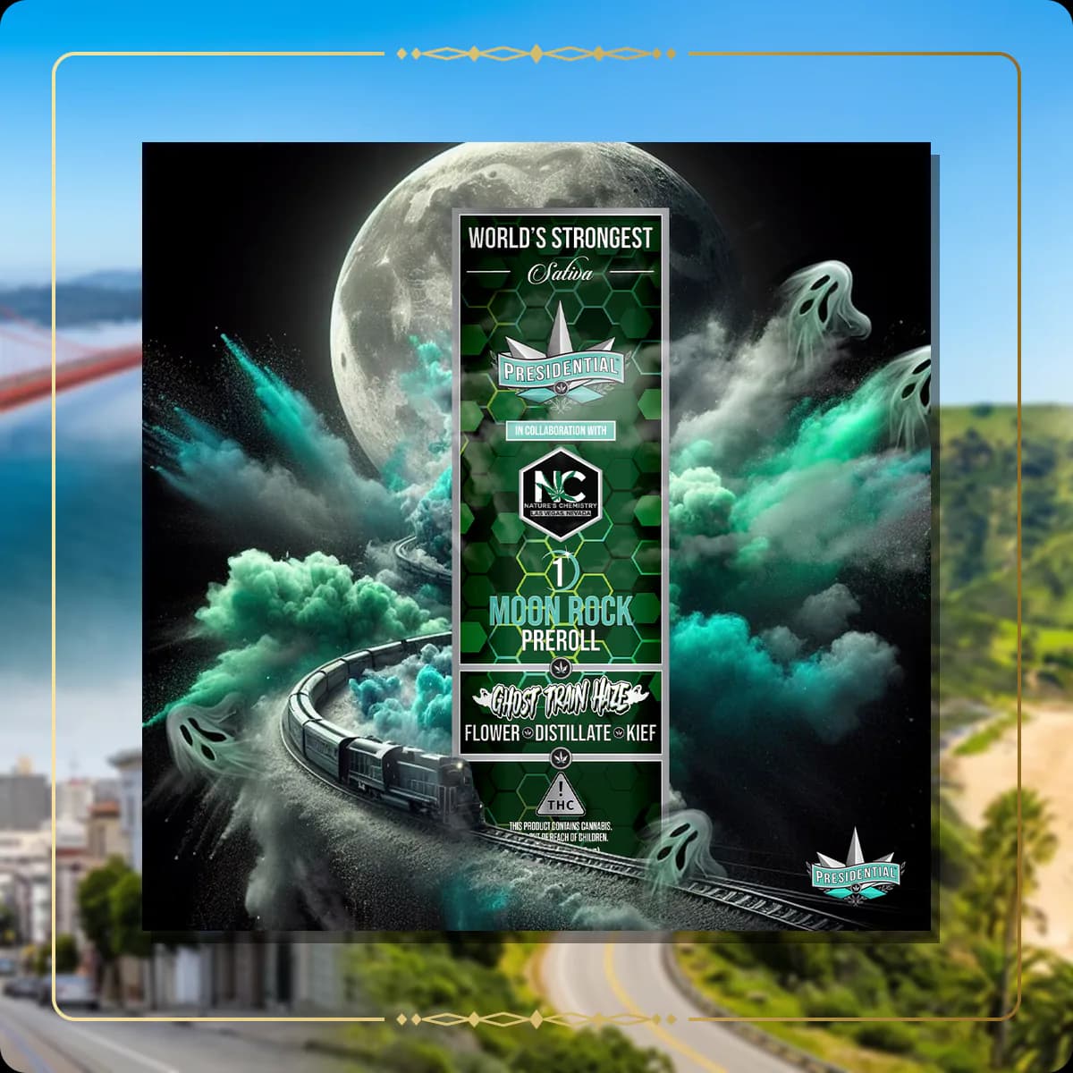 Ghost Haze Train Presidential pre-roll variant 2 for the California pre-rolls page