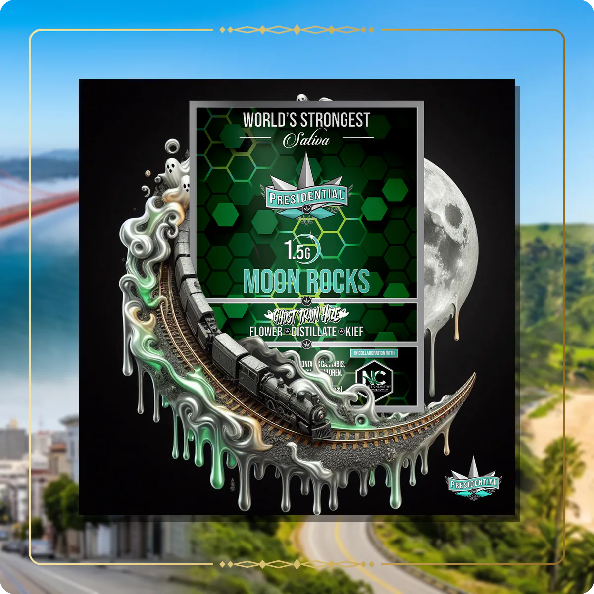 Ghost Haze Train Presidential Moon Rock for the California home collection