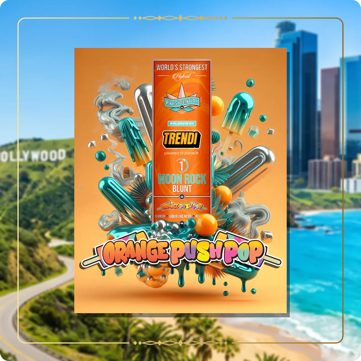 Orange Push Pop Presidential blunt for the California home collection