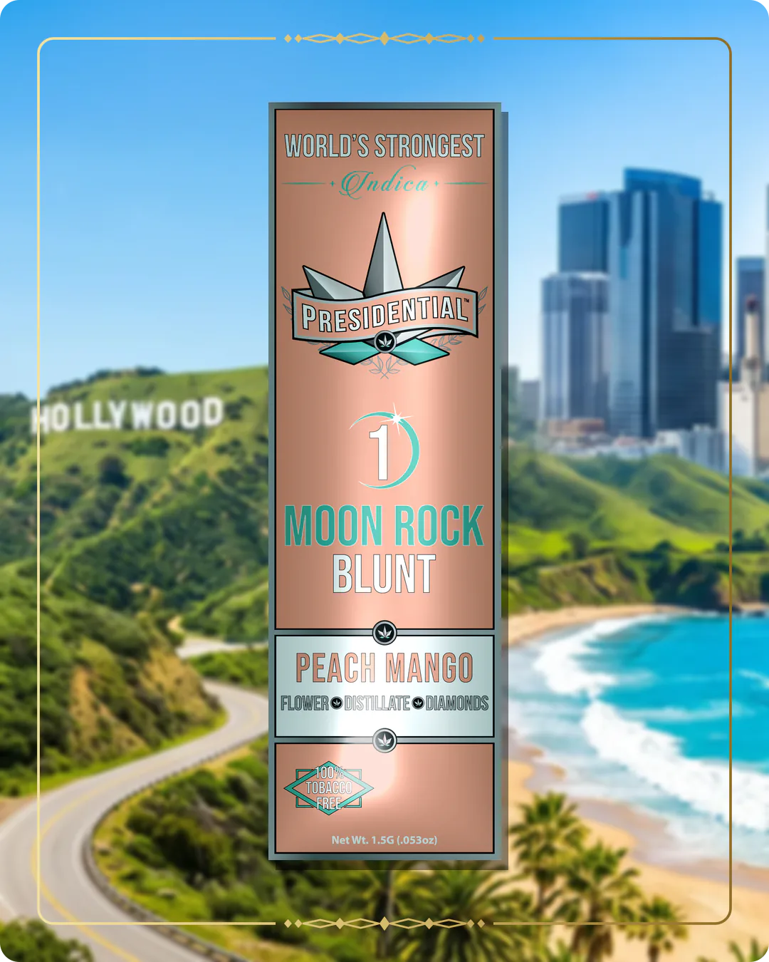 Peach Mango Presidential blunt variant 2 for the California brand story