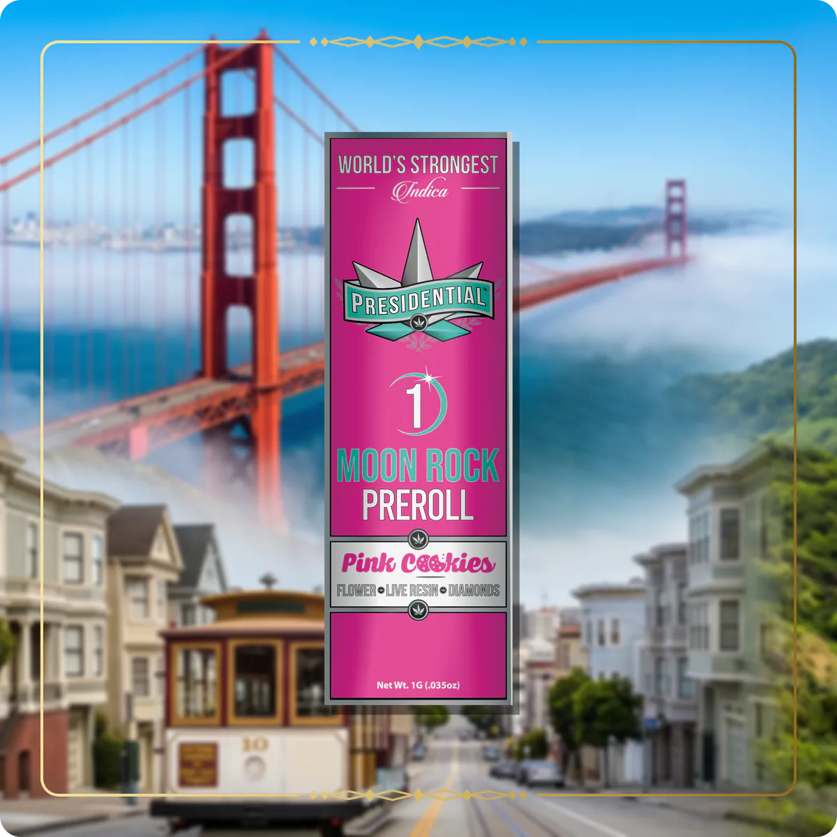 Pink Cookies Presidential pre-roll variant 2 for the California pre-rolls page