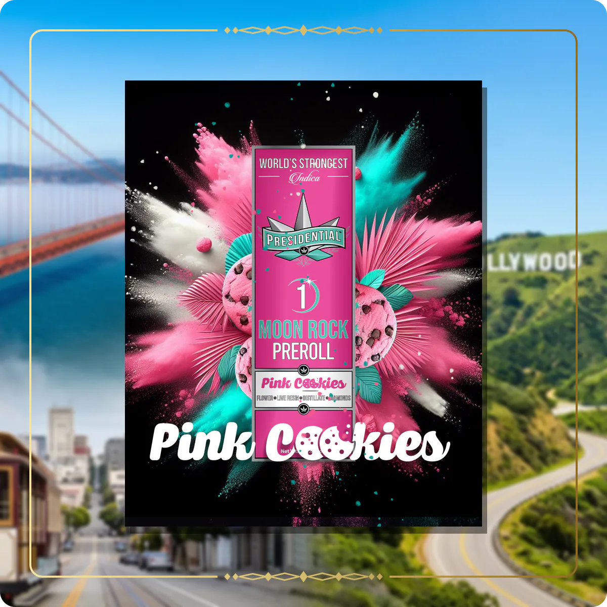 Pink Cookies Presidential pre-roll for the California pre-rolls page