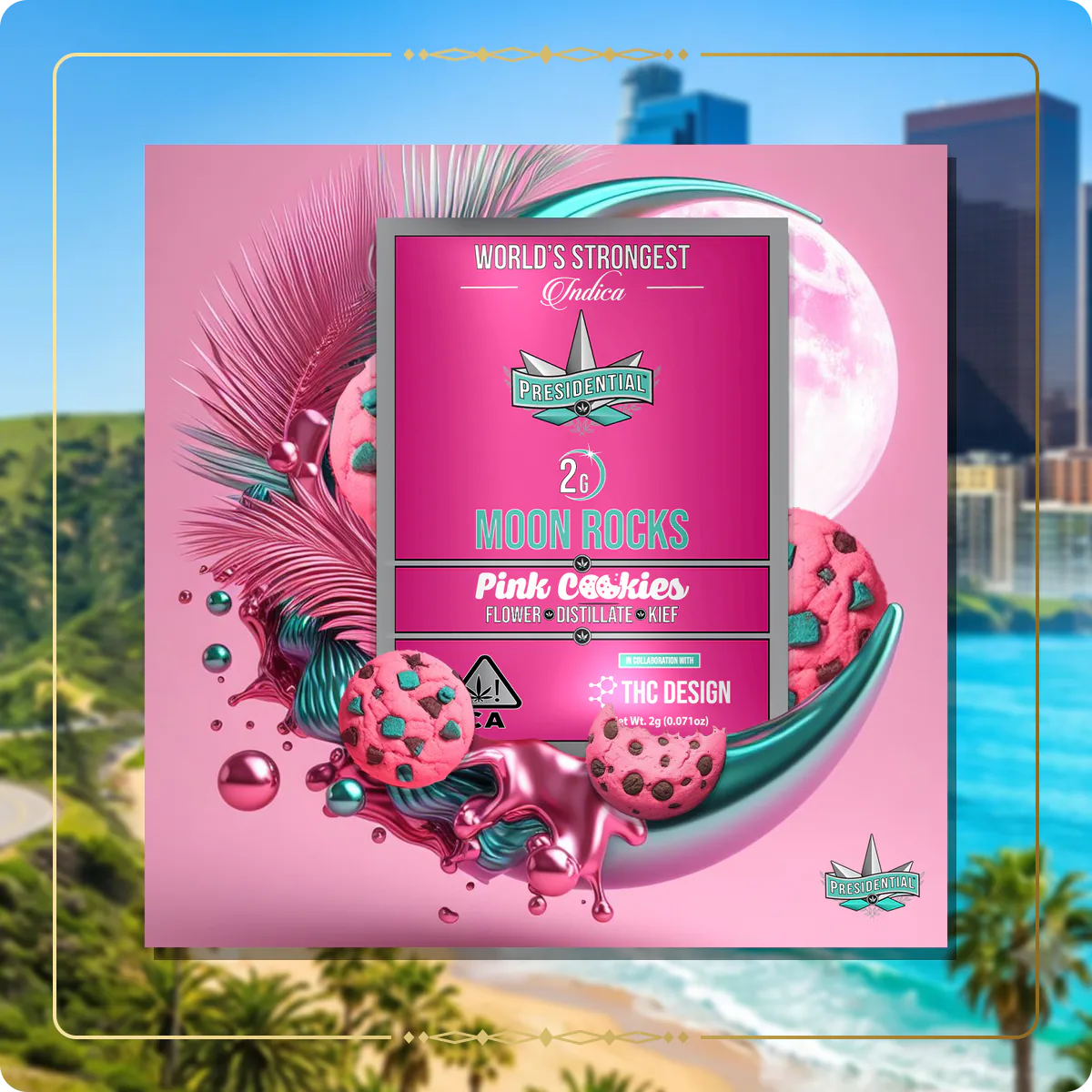 Pink Cookies Presidential Moon Rock variant 3 for the California Moon Rocks page