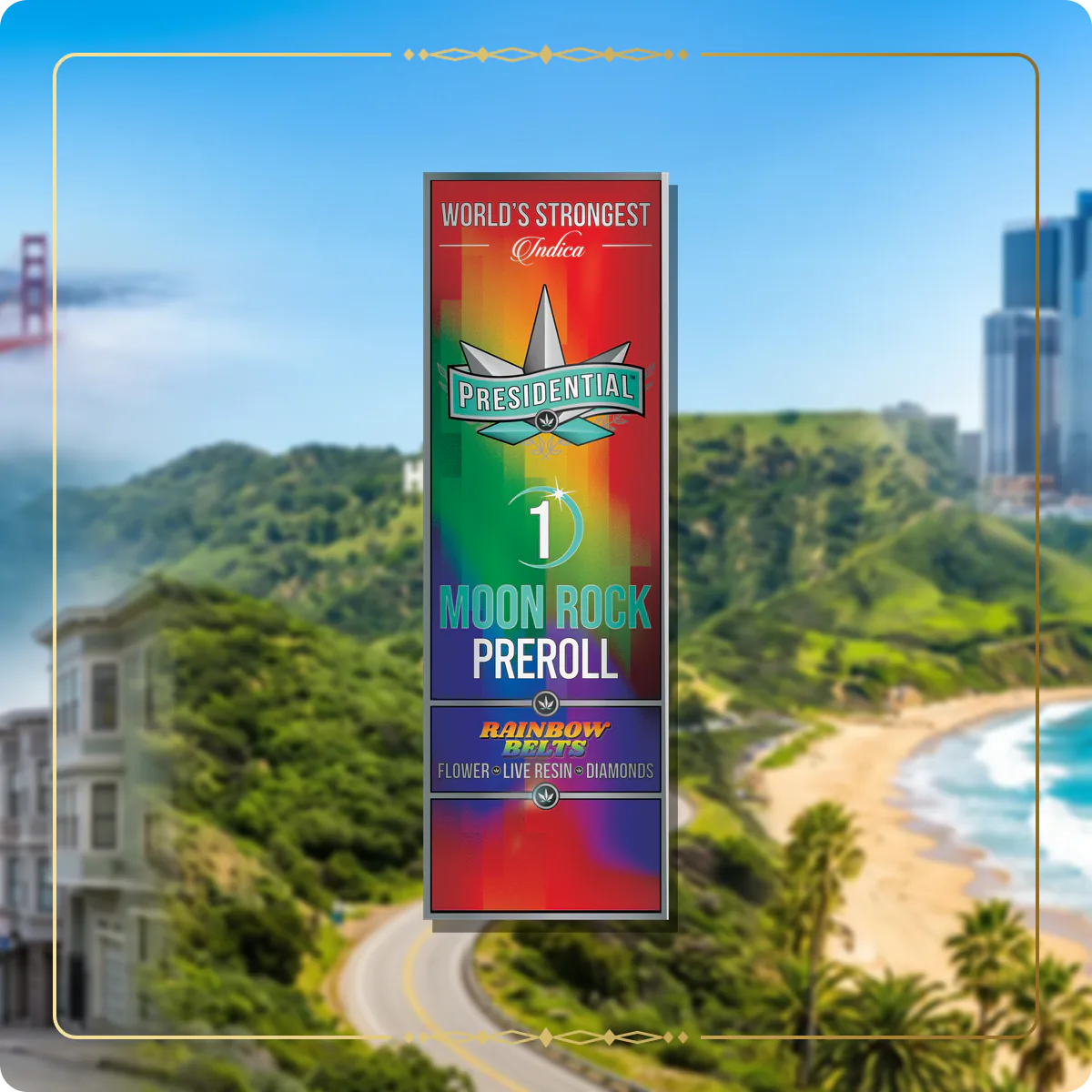 Rainbow Belts Presidential pre-roll variant 2 for the California pre-rolls page