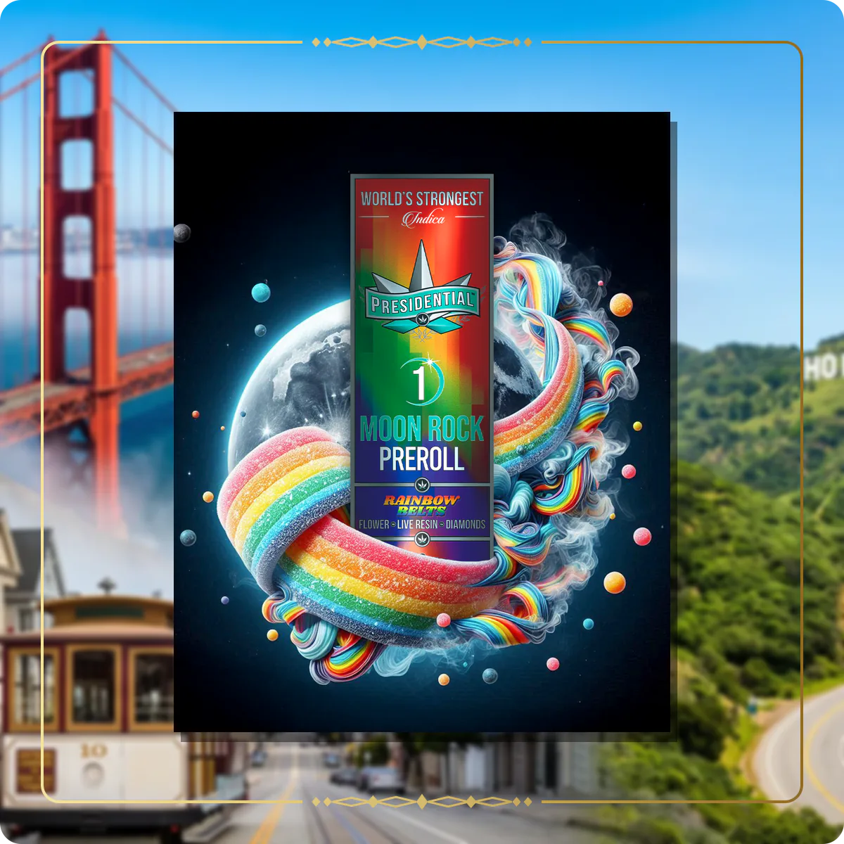 Rainbow Belts Presidential pre-roll for the California pre-rolls page