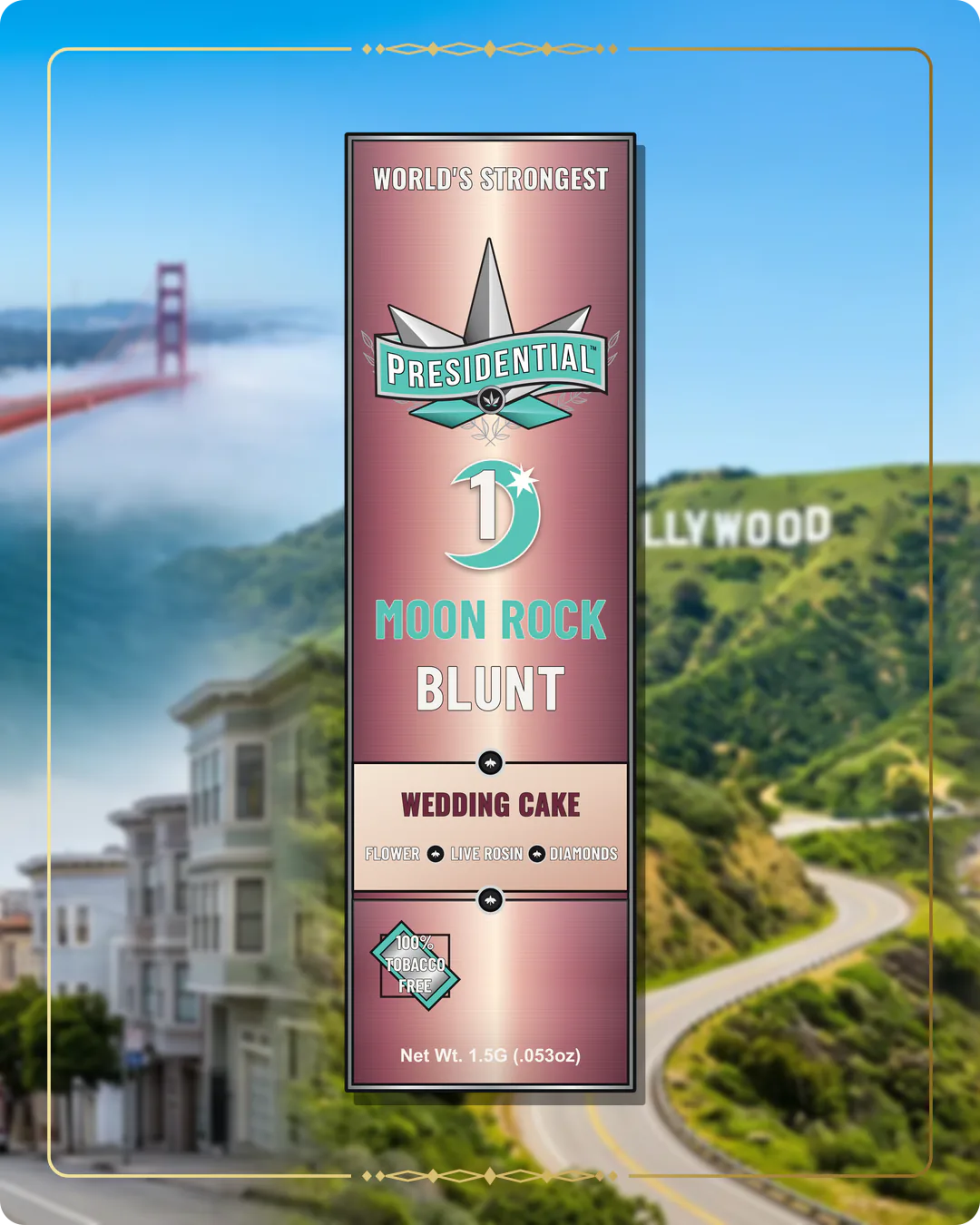Wedding Cake Presidential Rose Gold Moon Rock Blunt for the California Rose Gold page